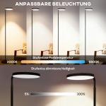Golvlampa LED med Fjärrkontroll Svart Metall och Silikon för Läshörna och Vardagsrum Flexibel Lampa med Justerbar Ljusstyrka och Färg Modern
