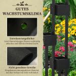 Planteringskombination, Modulär Design, Stående Ram, Naturträ, Svart, 90 x 45 x 170 cm