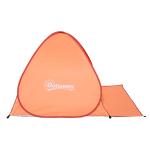 Strandtält Pop-Up Tält med Automatiskt UV-Skydd Orange av Polyester för Strand och Camping Tält med Stor Golvmatta och Bakruta