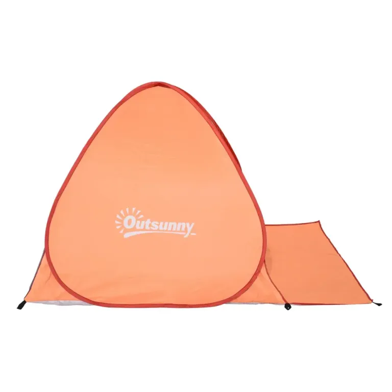 Strandtält Pop-Up Tält med Automatiskt Orange av Polyester