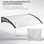 Skydd Ytterdörrstak Välvt Tak Vit av Polykarbonat för Utomhus Solskydd och Regnskydd med UV-Skydd 89 x 122 cm