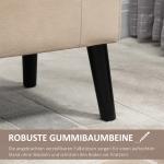 Stoppad Förvaringsbänk med Armstöd, 46 cm Sitthöjd, Sammetspolyester, Beige, 111,5 x 41 x 65 cm