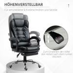 Kontorsstol med Fotstöd, Skrivbordsstol, Justerbart Ryggstöd, Höjdjusterbar, Svart