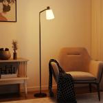 Golvlampa LED Svart Metall och Plast för Vardagsrum Läslampa med Roterbart Huvud och Justerbar Färgtemperatur Dimbar
