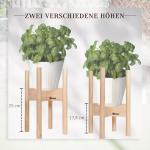 Blomställ i Trä 2-Pack, Dekorativa Blompallar i Olika Höjder, Naturlig Inredning för Krukor, Natur