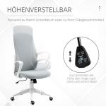 Kontorsstol Snurrstol Ljusgrå av Stretchtyg och Metall för Kontor och Hemmakontor Höj och Sänkbar med Vippfunktion Ergonomisk