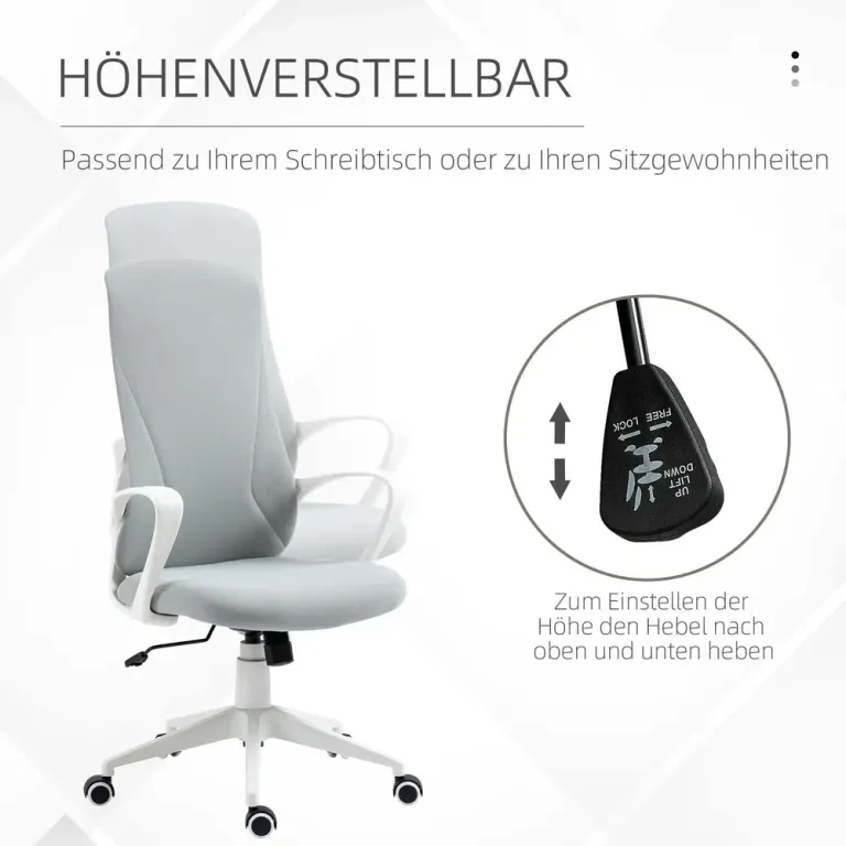 Kontorsstol Snurrstol Ljusgrå av Stretchtyg och Metall