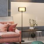 Golvlampa med Tvåfärgad Lampskärm och Fotkontakt i Metall, Svart