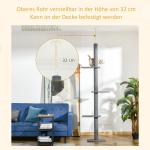 Klösträd Golv-till-Tak, Justerbar Klösmöbel med Sisalpelare, Aktivitetscenter för Katter som Sparar Plats, Grå, 228-260 cm