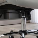 Kontorsstol Skrivbordsstol Ljusgrå av Konstläder och Metall för Kontor Ergonomisk och Höjdjusterbar Vridbar 120 kg