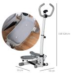 Stepper Ergonomisk Vit Metall för Hemmaträning och Motion med LCD-Skärm och Justerbar Hastighet Stabil Konstruktion i Stål 55 x 53 x 118–128 cm