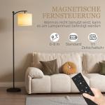 Golvlampa med Justerbara Ljusalternativ, Fotkontakt och Fjärrkontroll i Metall, Svart