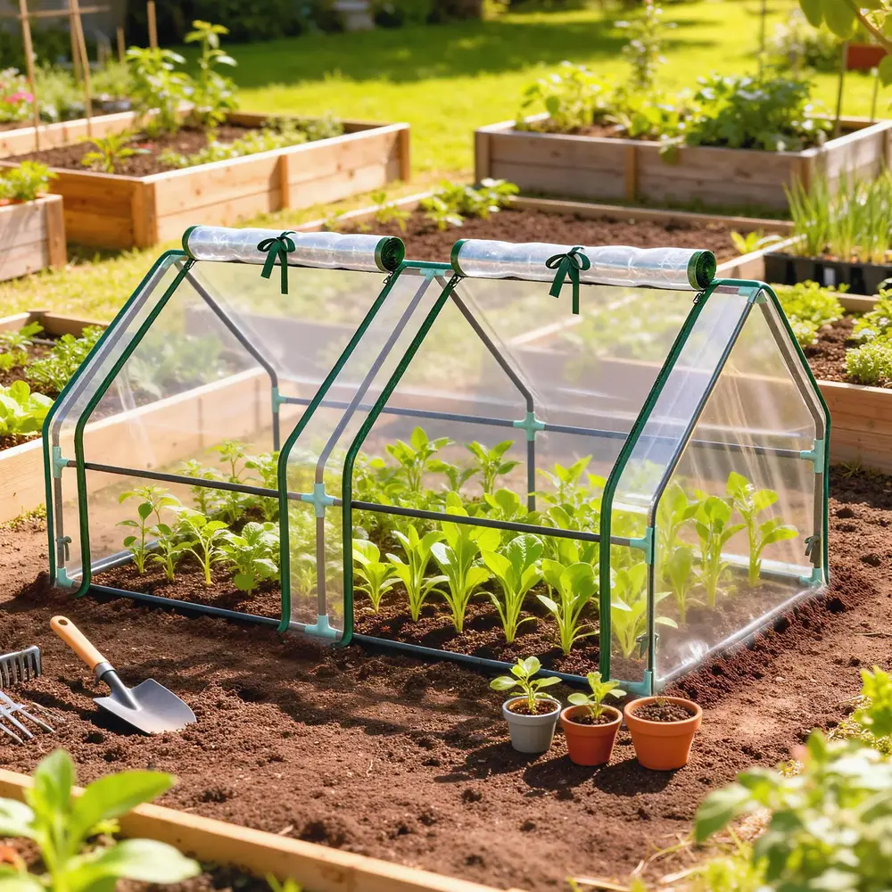 Drivhus Foliehus Transparent Stål och PVC 180x90x90 Cm