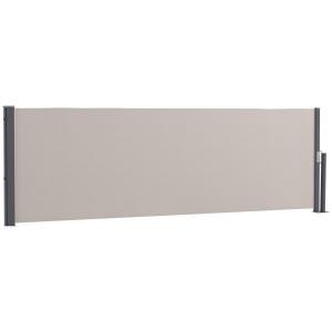 Sidomarkis Insynsskydd Ljusgrå av Polyester och Metall för Trädgård Utdragbar Trädgårdsmarkis med UV-Skydd Vindskydd 300 x 100 cm