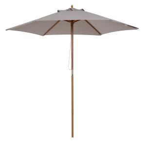 Parasoll Trädgårdsparaply 3-Vånings Solskydd Bambu 180 G/M² Polyester Grå Ø2,5 X 2,3 M