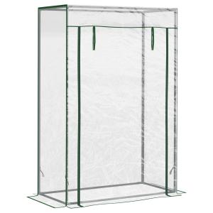Litet Växthus med Rullgardin, Kompakt Drivhus i Plast och Stål, Skyddar Småplantor på Balkongen, Transparent, 100 x 50 x 150 cm