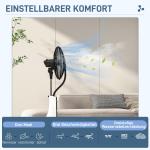 Golvfläkt Dimfläkt Svart av Metall och Plast för Kylning 90W Piedestalfläkt med Vattendimma och Fjärrkontroll 3 l