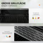 Kolgrill Campinggrill Svart av Rostfritt Stål för Utomhusbruk Grillvagn med Två Grillgaller och Vikbara Sidohyllor Praktisk