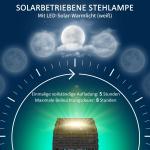 Sollampa Trädgårdslampa Grå av Rotting och Plast för Utomhusbruk LED Lampa med Ljussensor Anti-UV