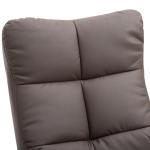 Relaxfåtölj med Fotpall och Förvaring Snurrbar TV-Stol med Liggfunktion Konstläder och Träram Brun 80 X 86 X 99 Cm