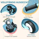 Trehjuling Barncykel Flerfärgad av Metall och Plast för Barn 2-5 År med Justerbar Sits Korg och Klocka Stabil Balanscykel Säker