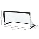 Fotbollsmål 2-Pack Hopfällbara Minimål Stål och Tetrolon för Trädgård och Lekplats Svart 186 X 90 X 89 Cm
