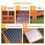 Hönshus för 4 till 6 Höns Orange Trä för Trädgård Kycklingbur med Värprede och Tak Väderbeständig 100x86x100 cm