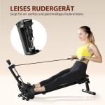 Roddmaskin och Roddmaskin för Hemmet med LCD-monitor och Sittkudde Hållbar och Stabil Svart Stål upp till 150 kg för Motion och Träning