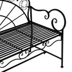 Trädgårdsbänk Svart Metall 2-Sits Soffa med Ryggstöd och Armstöd Rostskyddsbehandlad för Utomhusbruk 107 X 55,5 X 90,5 Cm