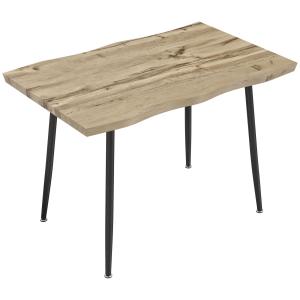 Matbord för 4 Personer 110 cm i Nordisk Design med Stålben för Matsal och Vardagsrum Hållbar och Stabil Ekoptik och Metall för Hemmet
