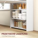 Matbord Hopfällbart med 4 Hyllplan för Små Kök och Matsalar Ergonomisk och Stabil Vit MDF med Anti-kipp Funktion