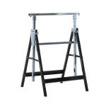 Ställningsbock 2-Pack Hopfällbar Höjdjusterbar Stål Robust för Byggarbete upp till 200 Kg Svart 68 X 58 X 80-130 Cm