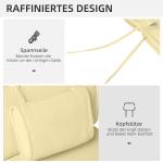 Solstolskudde Trädgårdsstol Kudde Polyester och Bomullsfiber Bekväm och Väderbeständig Krämvit 198 X 53 X 5 Cm
