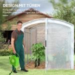 Tunnelväxthus med Transparent Folie och Galvaniserad Stålram för Odling Hållbar och Stabil Krämfärgad Plast 3 x 2 x 2 m