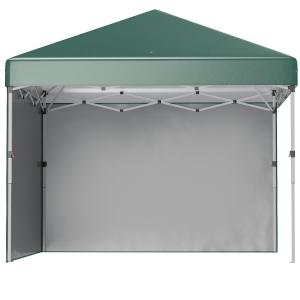 Lusthus Paviljong Pop-Up Partytält Grön av Polyester och Metall för Trädgård och Camping Vintertätt Tält med 2 Sidoväggar 3 x 3 m