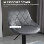 Barstolar 2-pack Prisvärd Mörkgrå Sammet för Kök och Bar med Justerbar Höjd och Fotstöd Ergonomisk Design i Metall Robust Modell