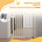 Säkerhetsgrind Trappgrind Spärrgrind Vit av Metall och Plast för Hundar och Husdjur Skyddsgrind utan Borrning 74-80 cm