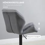 Barstolar 2-pack Prisvärd Grå Sammet för Kök och Bar med Justerbar Höjd och Ryggstöd Ergonomisk Design i Metall 360 Graders Rotation
