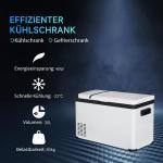 Elektrisk Kylbox 30L med Display, Portabel Kyl och Frys för Camping, Effektiv Kylning med Kompressor, Vit, 12/24V