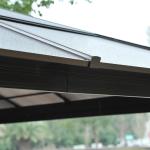 Lyxig Paviljong Trädgårdspaviljong Aluminium med PC-Tak Väderbeständig för Trädgård och Terrass 430 X 360 X 280 Cm