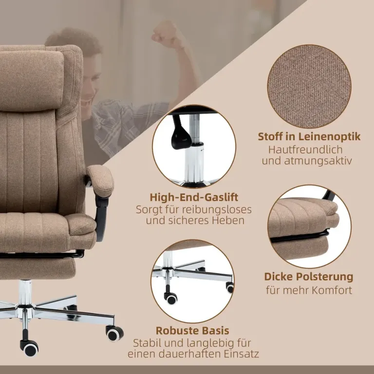 Kontorsstol med Massagefunktion Fällbart 65 x 61 x 118 cm