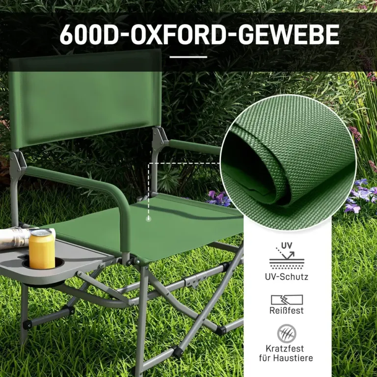 Regissörsstol Campingstol Grön av Oxford Tyg och Metall