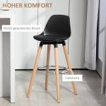 Barstolar 2-pack i Skandidesign med Fotstöd för Kök och Bar Ergonomisk och Modern Natur och Svart Trä 43 x 43 x 91 cm