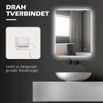 Badrumsspegel Väggspegel Silver av Glas för Badrum LED Belysning med Touch och Anti-Imma Ø 60 cm