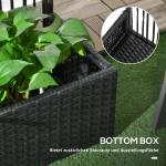 Blomsterlåda med Spaljé, Väderbeständig, Polyrattan, Svart, 103 x 103 x 29 cm