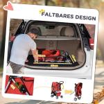Hundvagn Husdjursvagn Buggy Röd Polyester för Hundar och Katter Lätt och Hopfällbar Bekväm