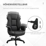 Kontorsstol Höj- och Sänkbar med Vippfunktion Ergonomisk 360° Vridbar med Armstöd Konstläder Svart 76 X 80 X 118-124 Cm
