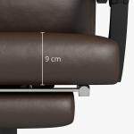 Kontorsstol med Massagefunktion, Ergonomisk Skrivbordsstol med Liggfunktion och Nackstöd, Höj- och Sänkbar, Brun