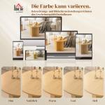 Soffbord Runt Natur Bambu för Vardagsrum Modernt Vardagsrumsbord med Kryssfot Stabil Konstruktion