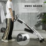 Stepper Ergonomisk Vit Svart Stål för Hemmaträning och Motion med 12 Motståndssteg och LCD-Skärm samt Hjul för Förflyttning 80 x 61 x 134 cm